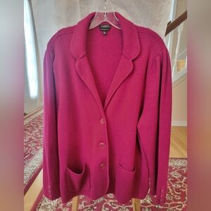 Tahari Women's Magenta Blazer Jacket